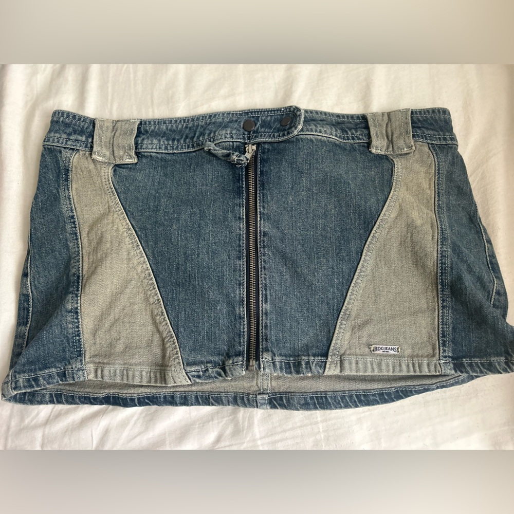BDG Blue and Tan Mini Skirt